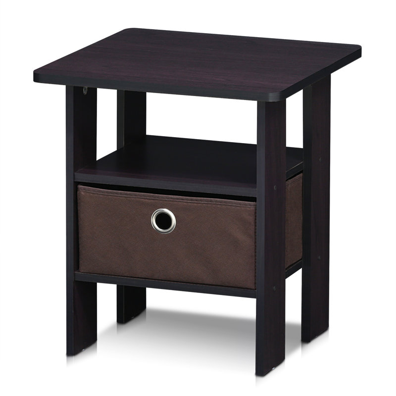 Gigi Nightstand With Bin Drawer, Dark Walnut, Individual