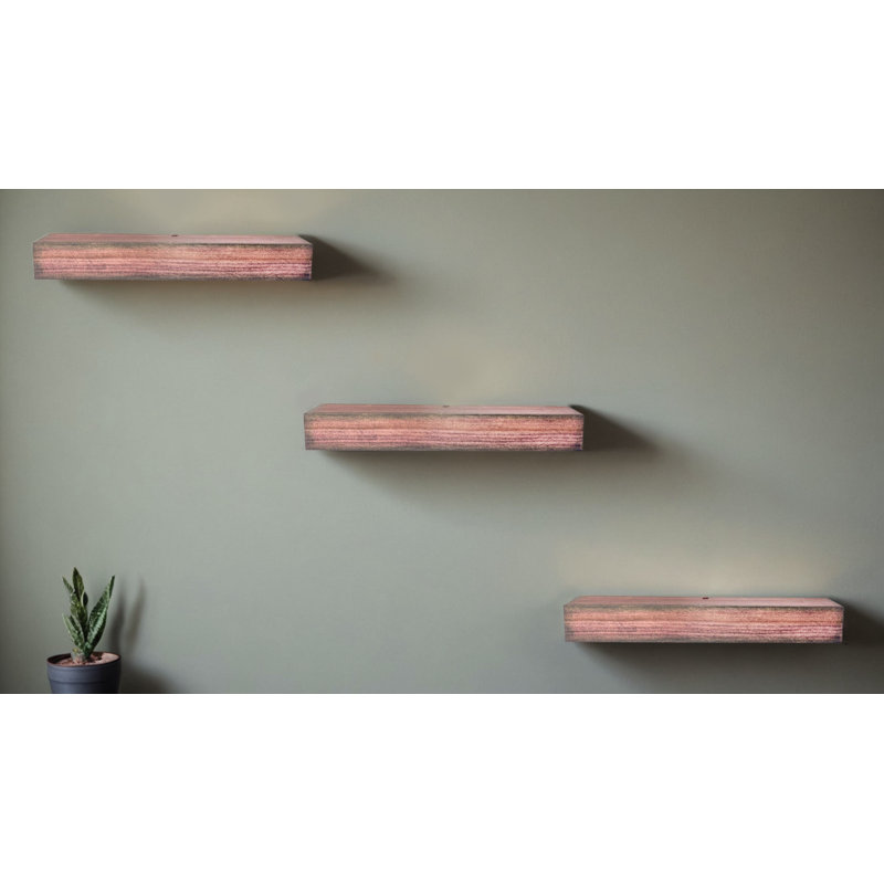 Rayne Poplar Floating Shelves, 3" H x 53" W x 7" D