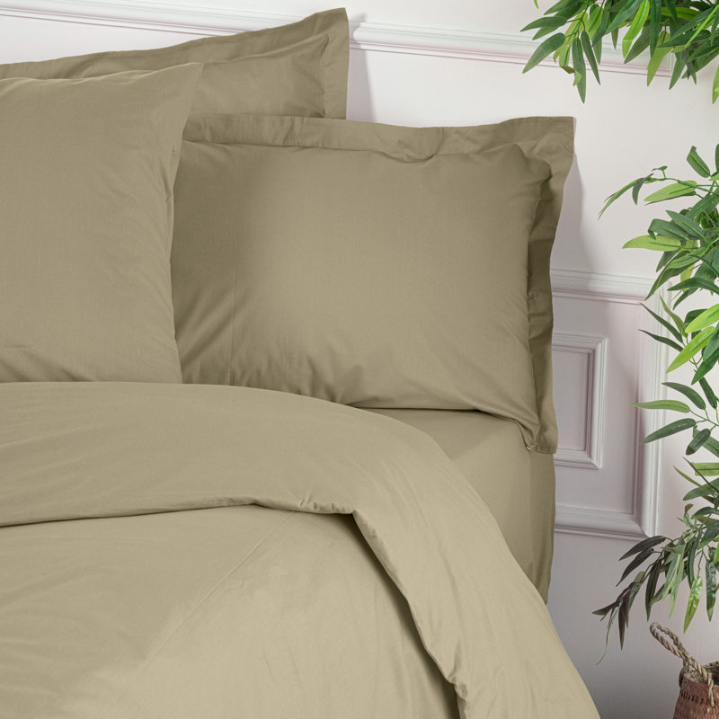 Luxurious Quilt Cover Set, 100% Cotton Ranforce, Beige, 61 x 87 | 155 Thread Count, Machine Washable at 86°F, Button Closure | Soft, Breathable Fabric for Ultimate Comfort, Perfect for Stylish Bedroom Décor