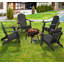 Black Back-Adjustable HDPE Patio Folding Adirondack Chair