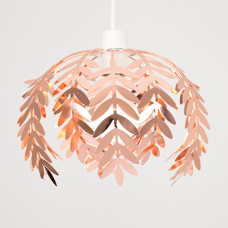 Pinnate 17cm H Metal Novelty Pendant Shade, Yes, Copper