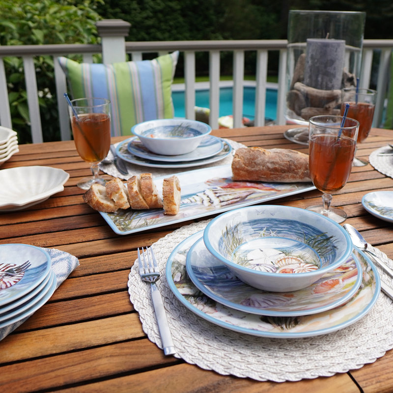 Seacoast Multicolor Melamine 11" Dinner Plates Set of 6