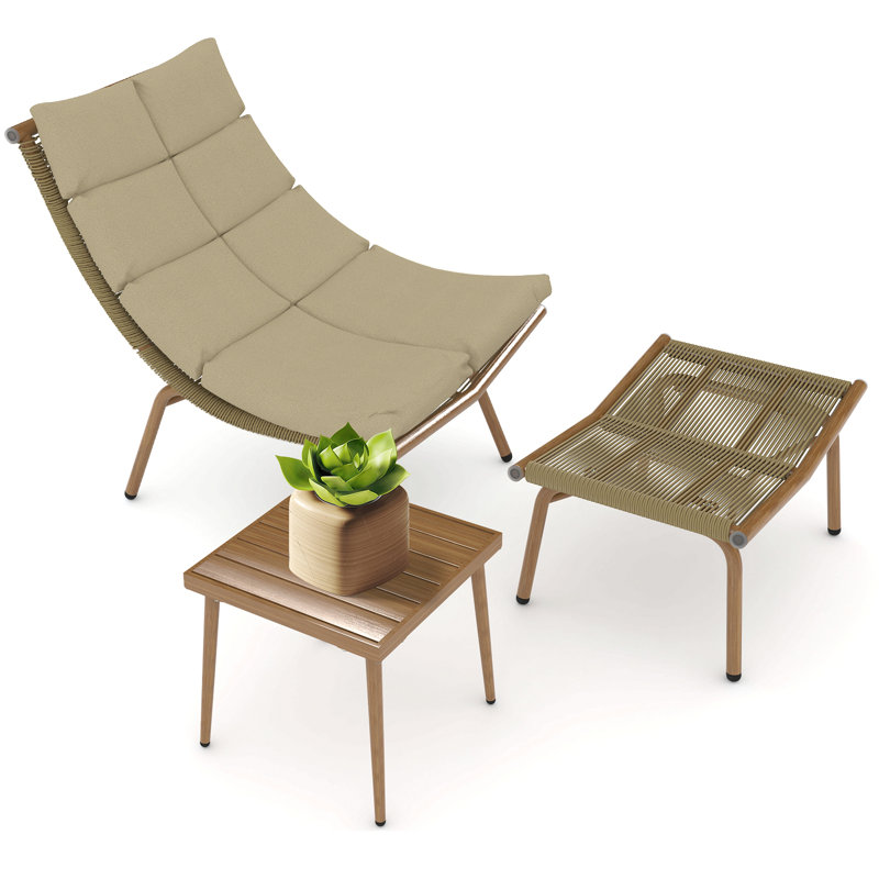Méridienne avec table pour la structure intérieure en alliage de couleur bois d'intérieur Capacité de 380 lb avec fauteuil inclinable pour le camping
