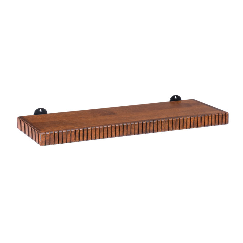 Urbana Solid Wood Wall Mounted Display Shelf, 1.5" H x 24" W x 8" D, Walnut