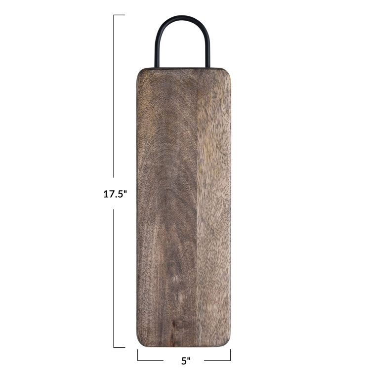 Mango Wood Cutting Board with Metal Handle