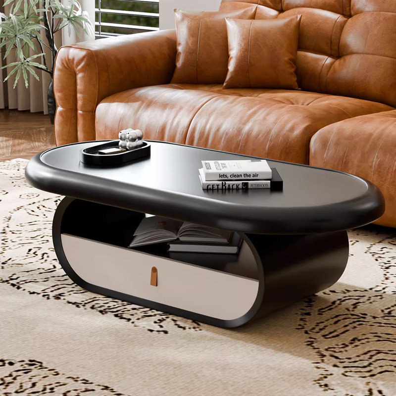 Table basse simple moderne crème et légère, H 16,92 po x L 43,3 po x l 23,62 po