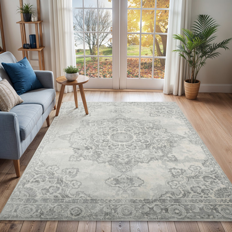 Maxence Power Loom Gray/Ivory Rug, Rectangle 160 x 220cm