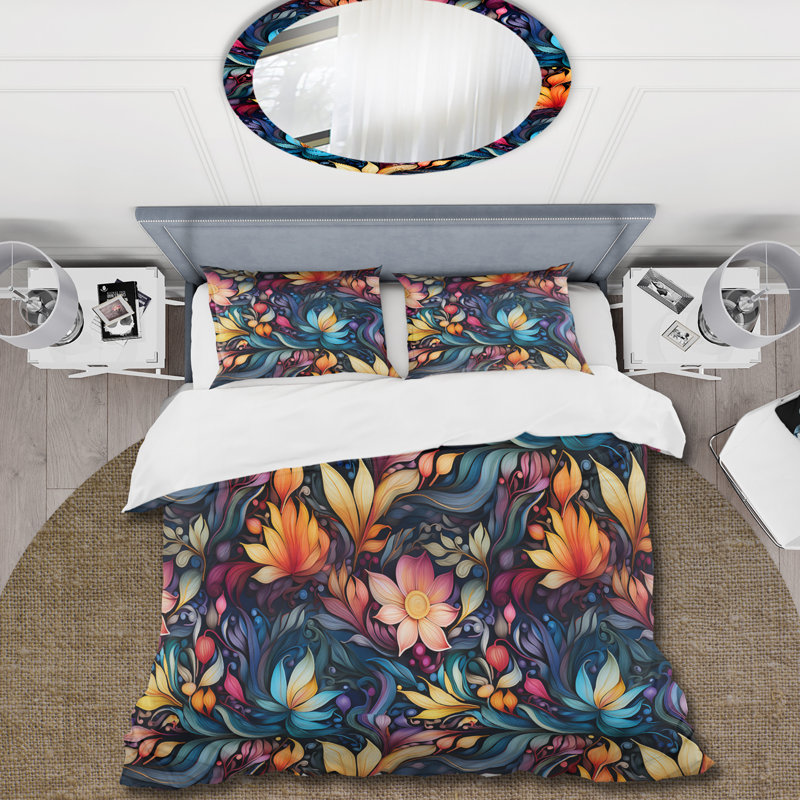 Ensemble de housse de couette Moroccan Dreamscape Boho, Housse de couette pour très grand lit et 2 très