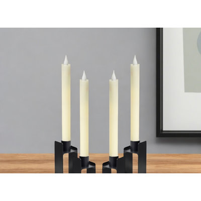 Set of Four Beige Flameless Taper Candle