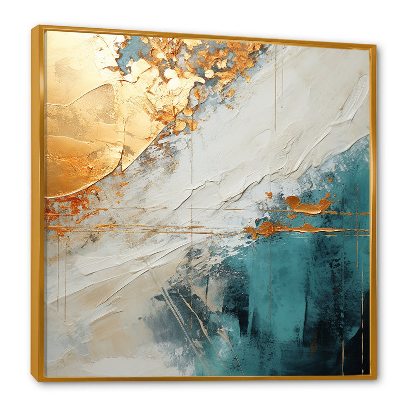 Minimalisme méditation - reproduction sur toile, Cadre flottant doré, H 36 po x l 36 po