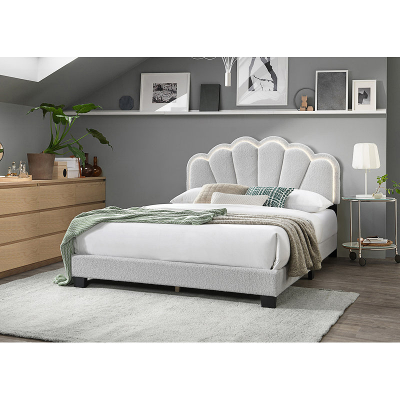 Lit plateforme 1pc, Lit double, Blanc