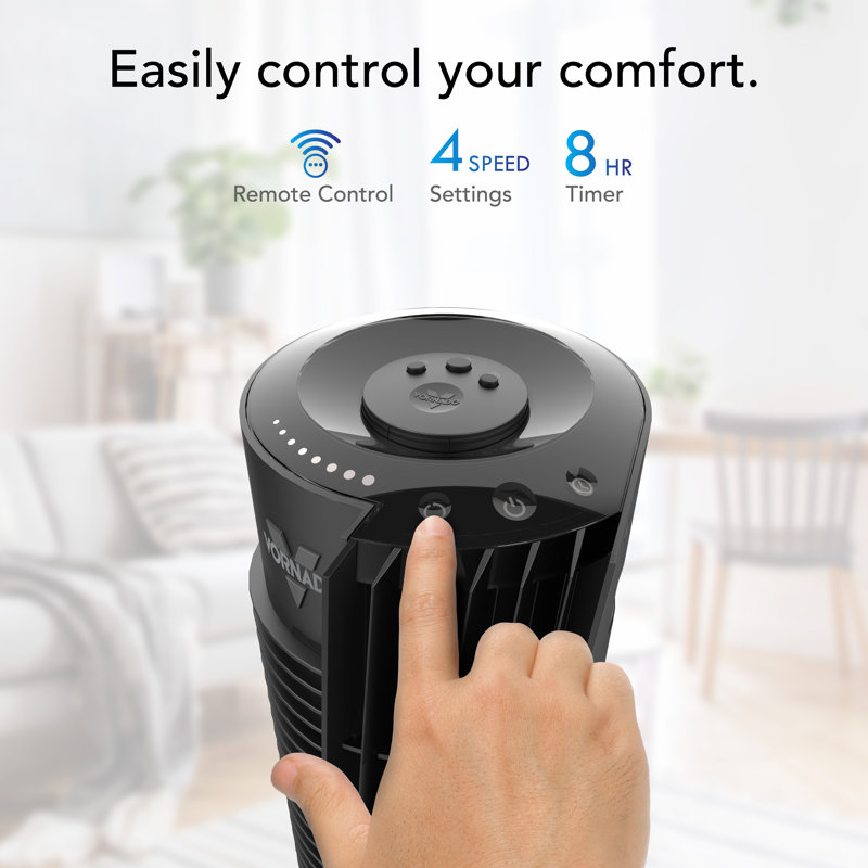 Vornado OSC54 32 in. 4 Fan Speeds Tower Fan in Black with Remote Control and Oscillation