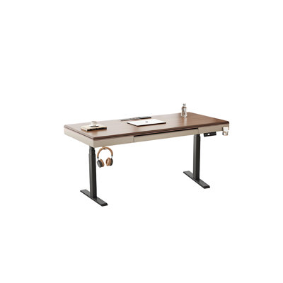 78.74"Walnut-colored Intelligent Electric Height-Adjustable Desk