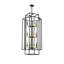 Lustre noir mat à 12 lumières FramePicasso, hauteur réglable des lustres en cage, sans ampoule-1293290662