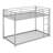 Metal Twin Over Twin Low Bunk Bed With Ladder And Full Length Guardrail-422130942