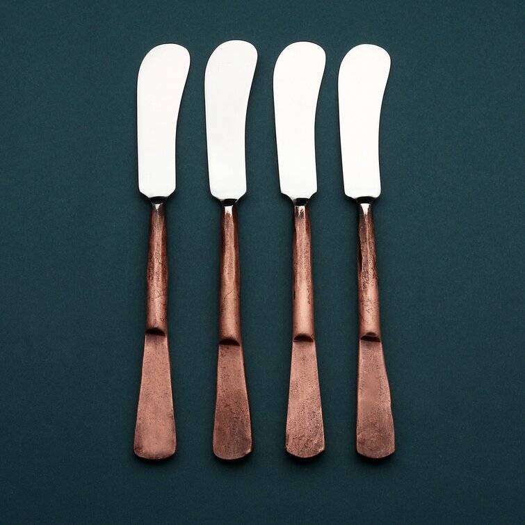 Semiye Design Copper Antique Butter Knife/Spreader 4 PCS. Set 17 Stories