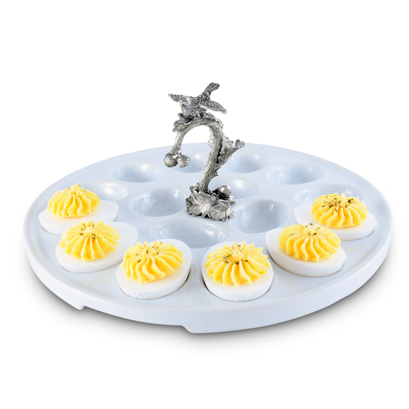 Song Bird Stoneware Egg Platter