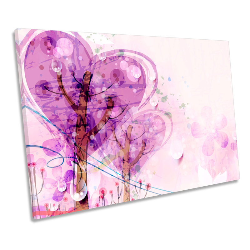 Love Heart Tree Modern - Wrapped Canvas Print, 30.5cm H x 45.7cm W x 2cm D