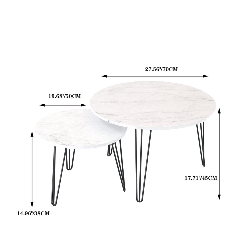 Table basse gigogne, Blanc