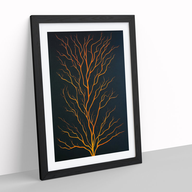 Classical Tree No.3 - Single Picture Frame Print, Black, 64cm H x 46cm W x 2cm D