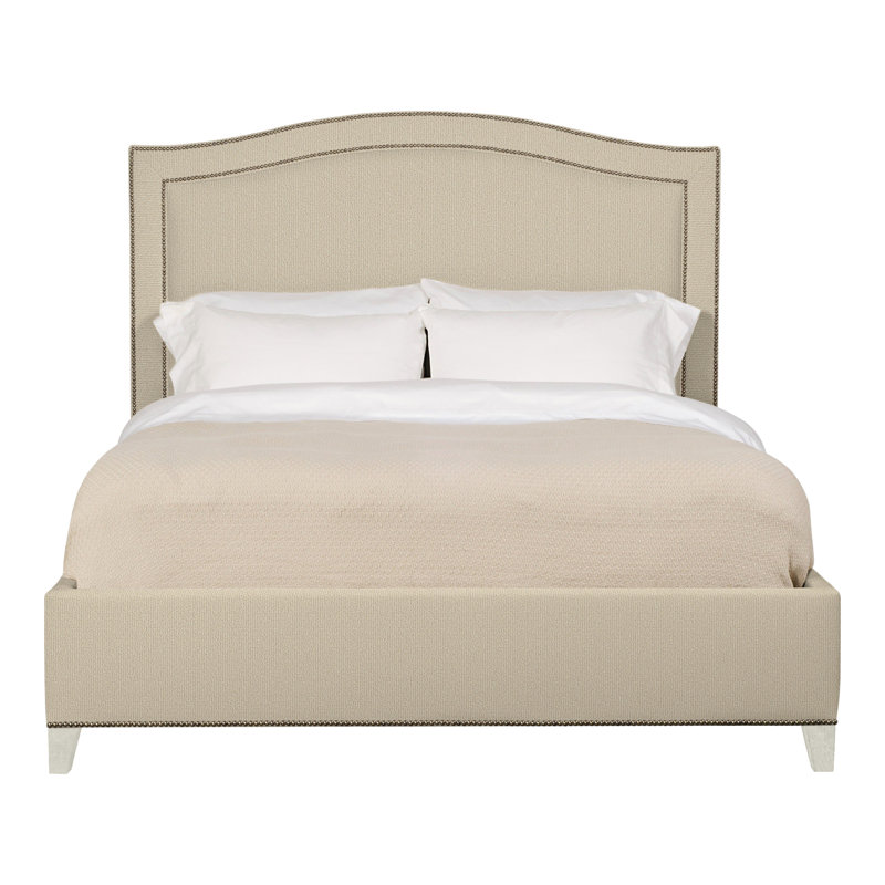 Caroline/Casey Queen Upholstered Low Profile Panel Bed, Navajo, Tuck Linen, Yes