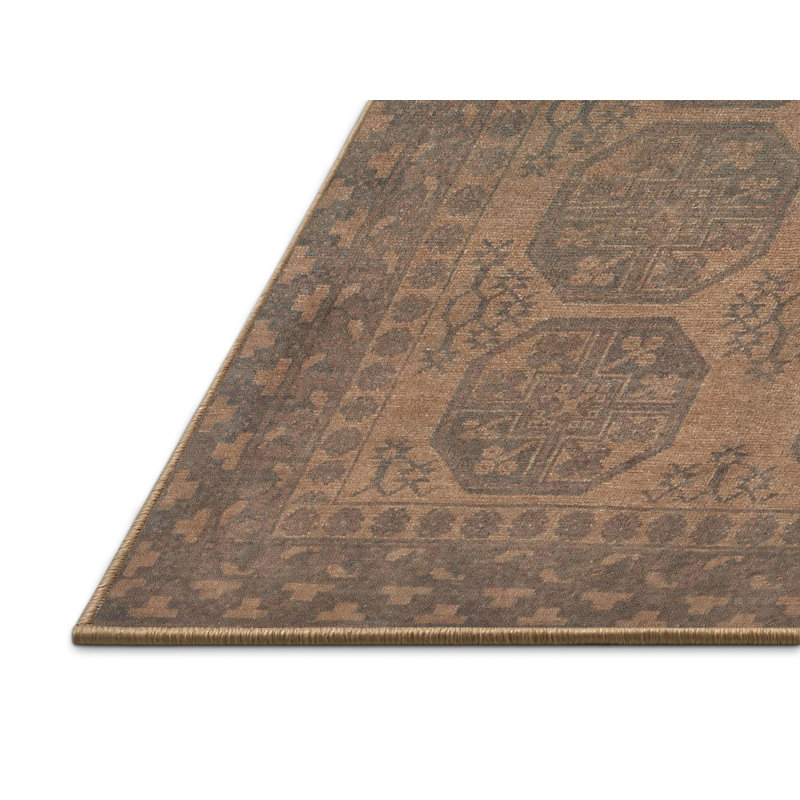 Tapis brun foncé Southwestern, Rectangle 4 pi x 6 pi