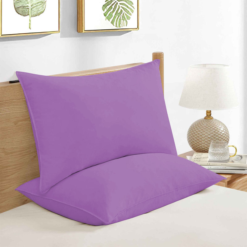 Brushed Microfiber Plain 100% Polyester Standard Size Pillowcase/Cover, Iilac/Purple