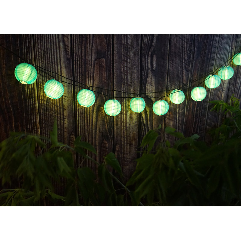 Outdoor 40 - Bulb 393.7'' Solar Powered LED Shaded String Light, Blue