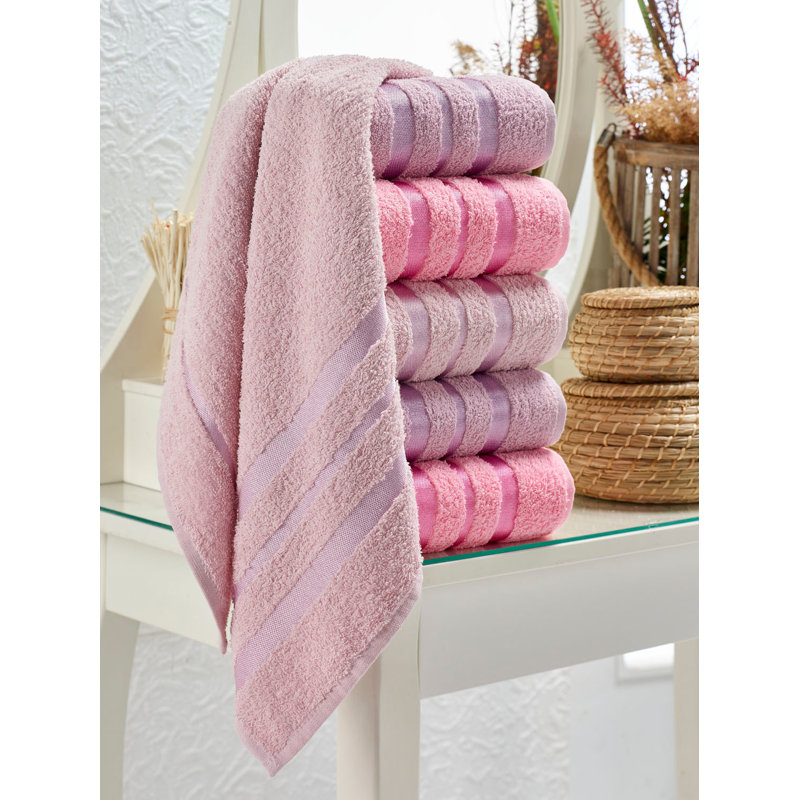Sabiha Lightweight Hand Towel, Powder/Pink/Lilac