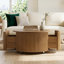 Table basse cylindrique ronde à roulettes avec roulettes et double rangement caché-2055389644