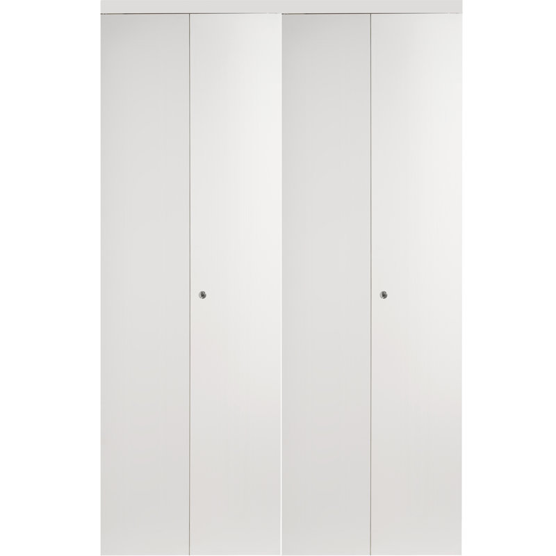 White Solid Core Primed Bi-Fold Door with Mirror, 80" x 60"