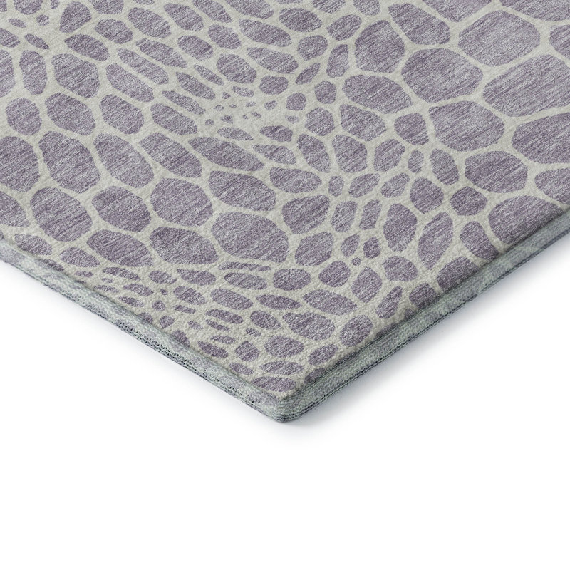 Tapis lilas Prisco lavable à la machine de qualité supérieure, Tapis de couloir 2 pi 3 po x 7 pi 6 po