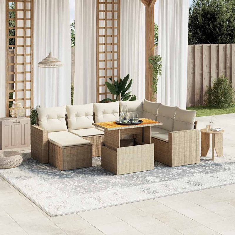 Ensemble de canapé de jardin Vidaxl beige, blanc crème