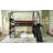 Full Size Loft Bed With Bookshelf Playful Design For Kids House-Shaped Structure With Slide High-Quality Safety Rails-649150736