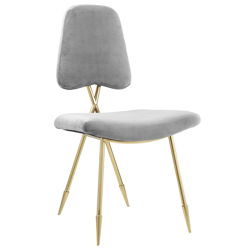 Strick & Bolton Violeta Velvet-padded Dining Chairs, Gray
