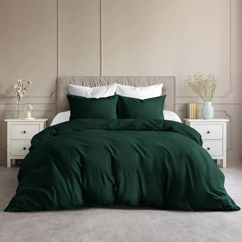 Luxury Microfiber Duvet Cover Set – Soft, Wrinkle-Free, Hotel-Quality Bedding With Pillowcases, Emerald