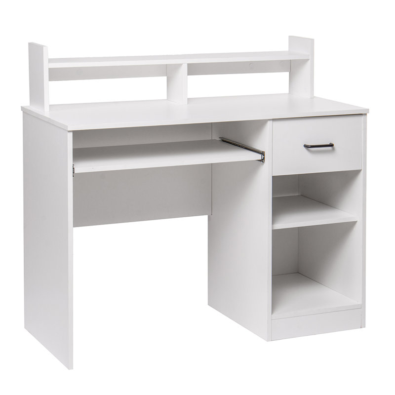 Bureau avec rehausse, Blanc