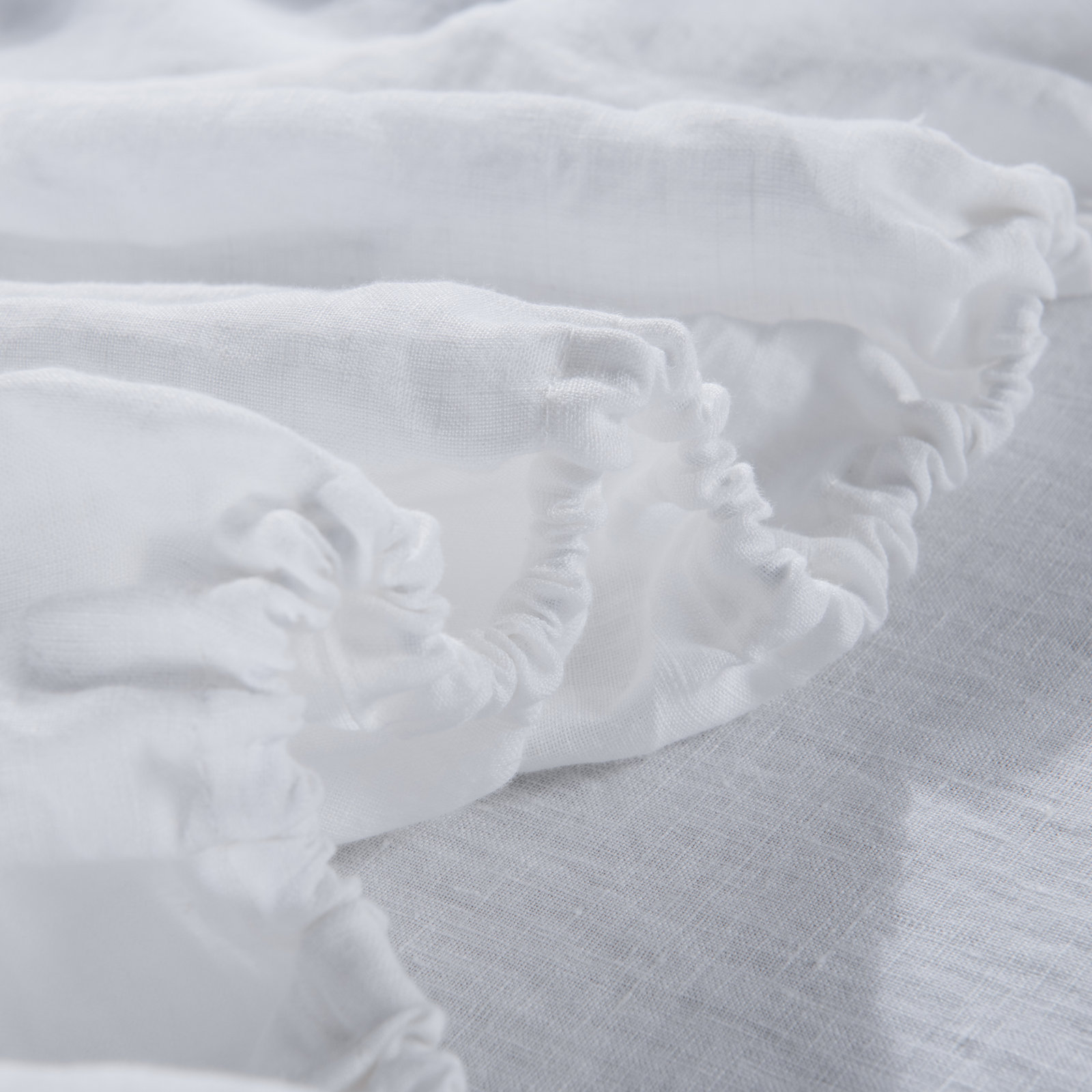 Linen Sheet Set, Cal.King Pack + 1 Fitted Sheet + 2 Pillowcase, White