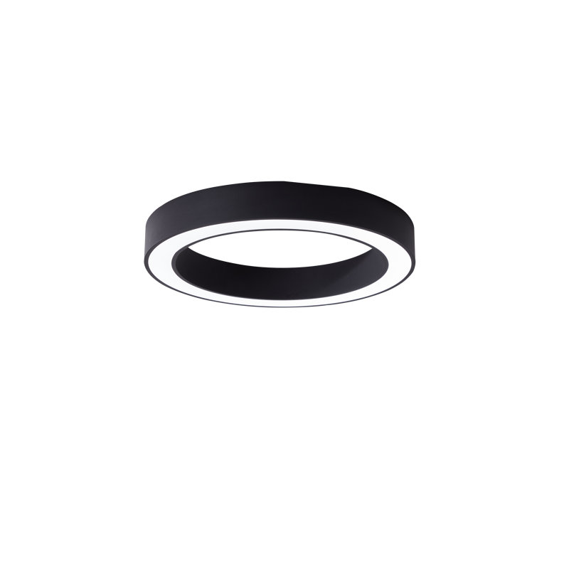 LED Flush Mount, 8.5cm H x 40cm W x 40cm D, Black