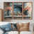 Toile avec cadre flottant brun