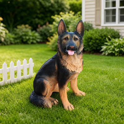 Outdoor German Shepherd Statue Weather-resistant Decor for Yard Gifting