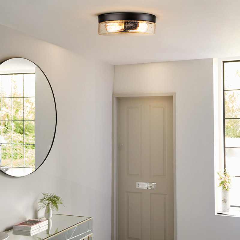 Boatner Glass Flush Mount, Black