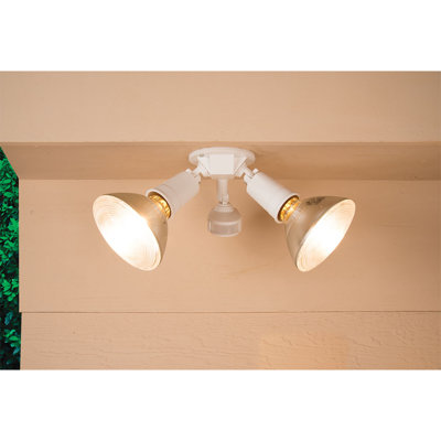 2 - Head Hardwired Outdoor Security Flood Light with Motion Sensor