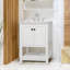 Ensemble de meuble-lavabo simple 24 po avec comptoir en quartz Akaysha, portes à fermeture en douceur, évier et dosseret en céramique, lumières DEL blanches-925898438