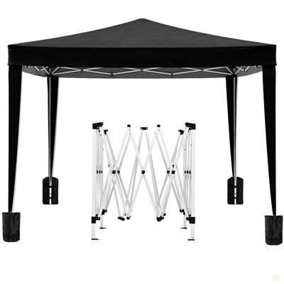 Auvent pliant 10 pi x 10 pi avec 4 parois latérales amovibles, abri pour événements extérieurs UPF 50 + tentes portatives pour fêtes, camping, mariage, baldaquin, sac de transport et sac de transport