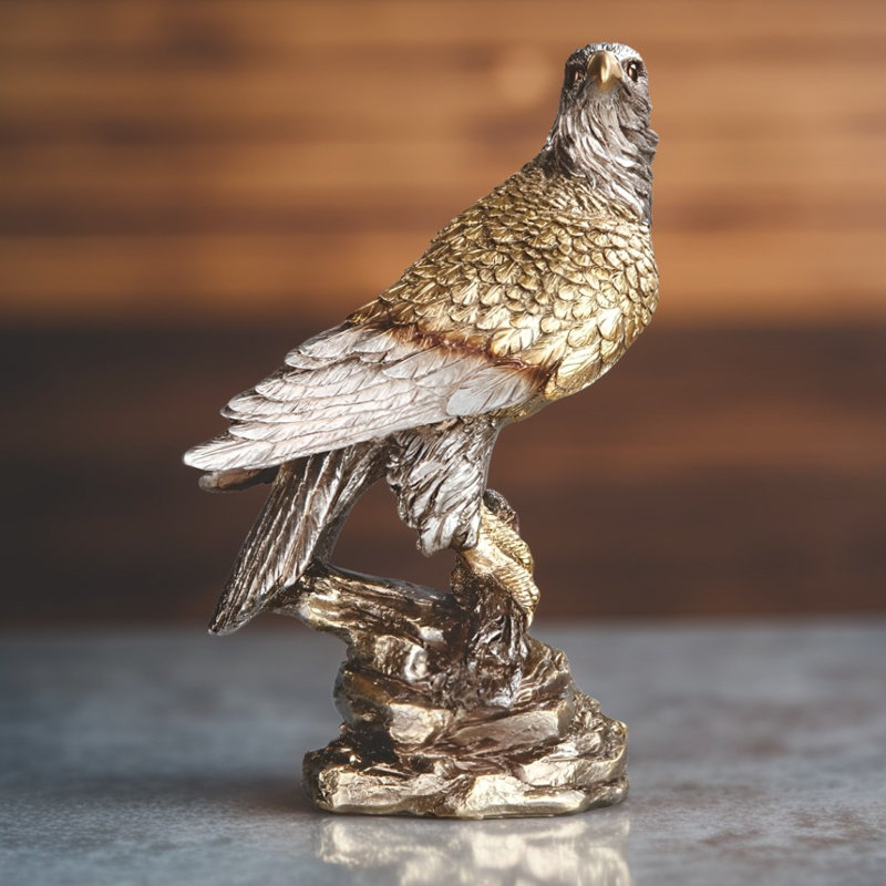 11"H Eagle on Rocks Figurine