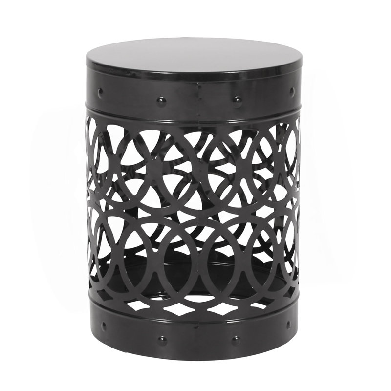 Outdoor Metal End Table -Large, Black