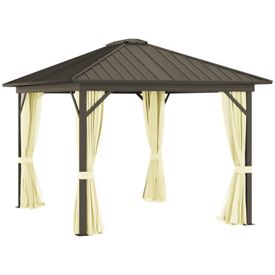 11.9 Ft. W x 9.8 Ft. D Metal Patio Gazebo -  Outsunny, 84C-095V01CW