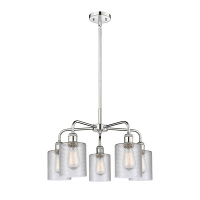 Dublin 5 - Light Steel Dimmable Drum Chandelier