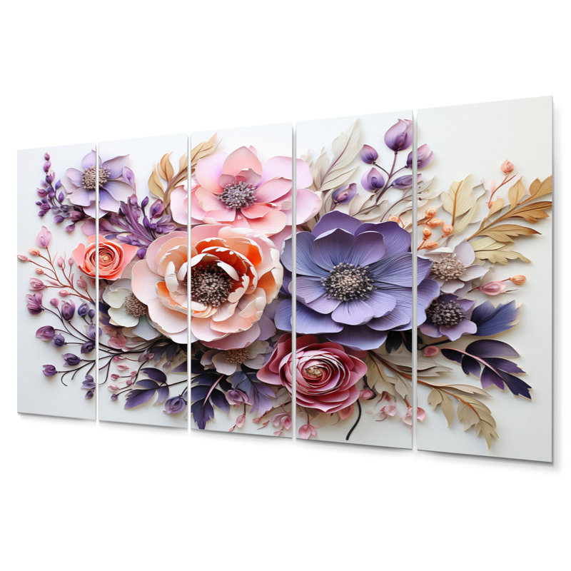Delicate Florals Paint Plants & Flowers Wall Decor on Metal